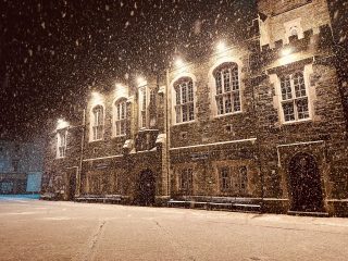 Tavistock Town Hall in the snow 27.03.2024